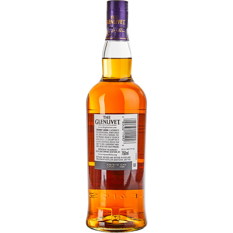 The Glenlivet Single Malt Scotch Cognac Cask Selection 14 Yr 80 With C - 750ML - Back