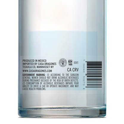 Casa Dragones Tequila Blanco 80 W/ Box - 750ML - Back Label