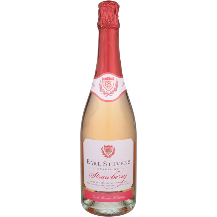 Earl Stevens Sparkling Strawberry Flavored Wine - 750ML - Front