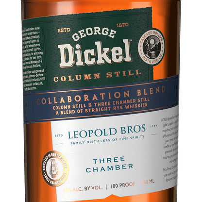 George Dickel Rye Whiskey X Leopold Bros Collaboration Blend Colimn St - 750ML