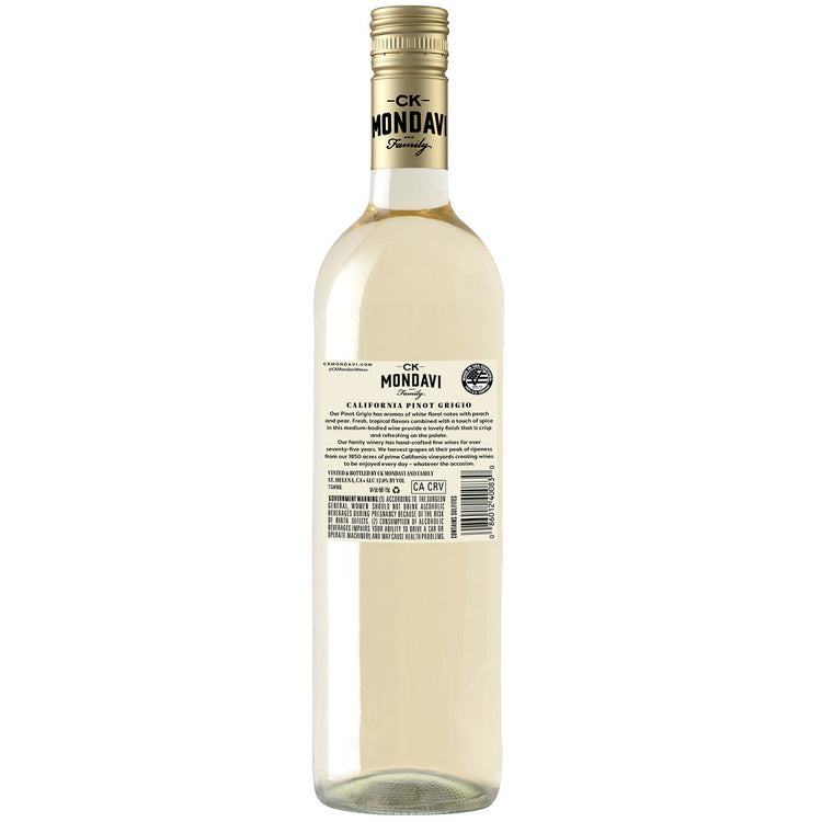Ck Mondavi Pinot Grigio California - 750ML - Back