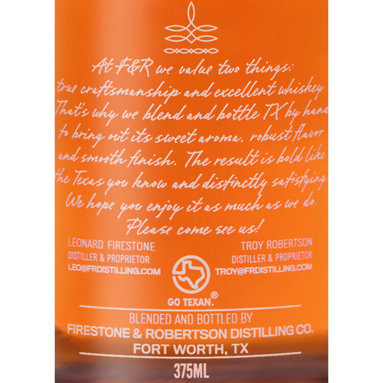 Tx Blended American Whiskey 82 - 750ML - Back Label