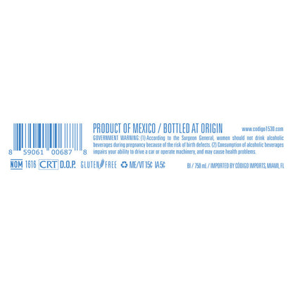 Codigo 1530 Tequila Blanco Still Strength Limited Bottling 90 - 750ML