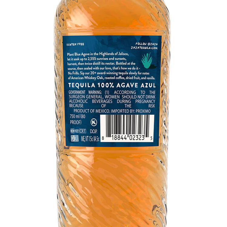 Jaja Tequila Anejo 80 - 750ML - Back Label