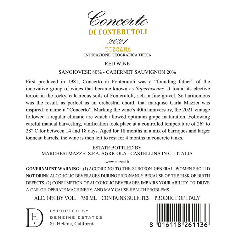 Concerto Di Fonterutoli Toscana Rosso 2021 Wood Box - 750ML