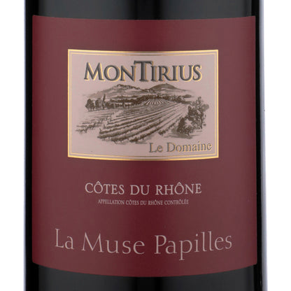 Montirius Cotes Du Rhone Rouge La Muse Papilles - 750ML - Front Label