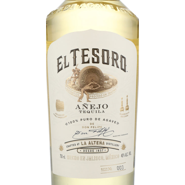 El Tesoro Tequila Anejo 80 - 750ML - Front Label