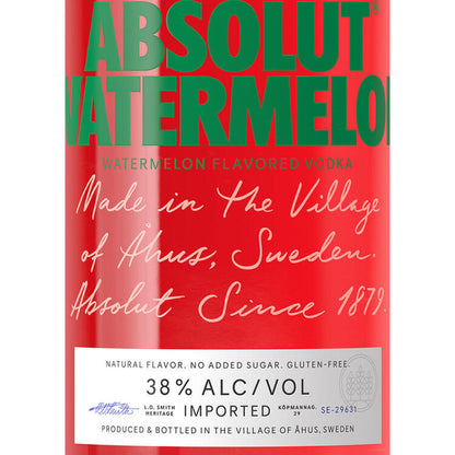 Absolut Watermelon Flavored Vodka 76 - 750ML - Front Label