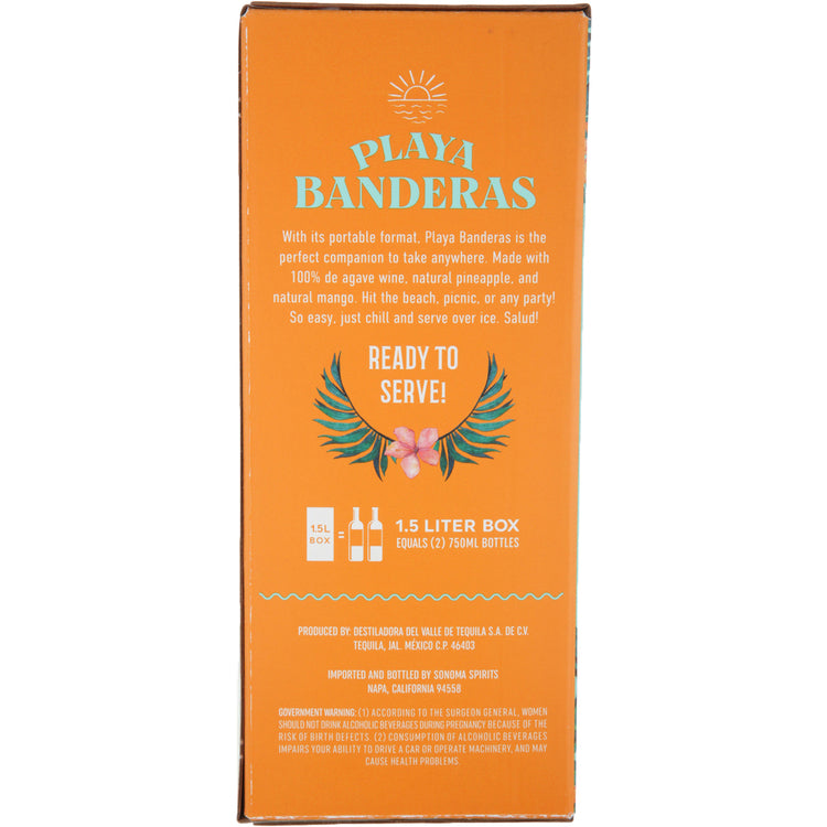 Playa Banderas Mango Pineapple Margarita Wine Based Cocktail - 1.5L - Back
