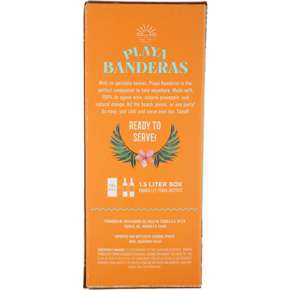 Playa Banderas Mango Pineapple Margarita Wine Based Cocktail - 1.5L - Back