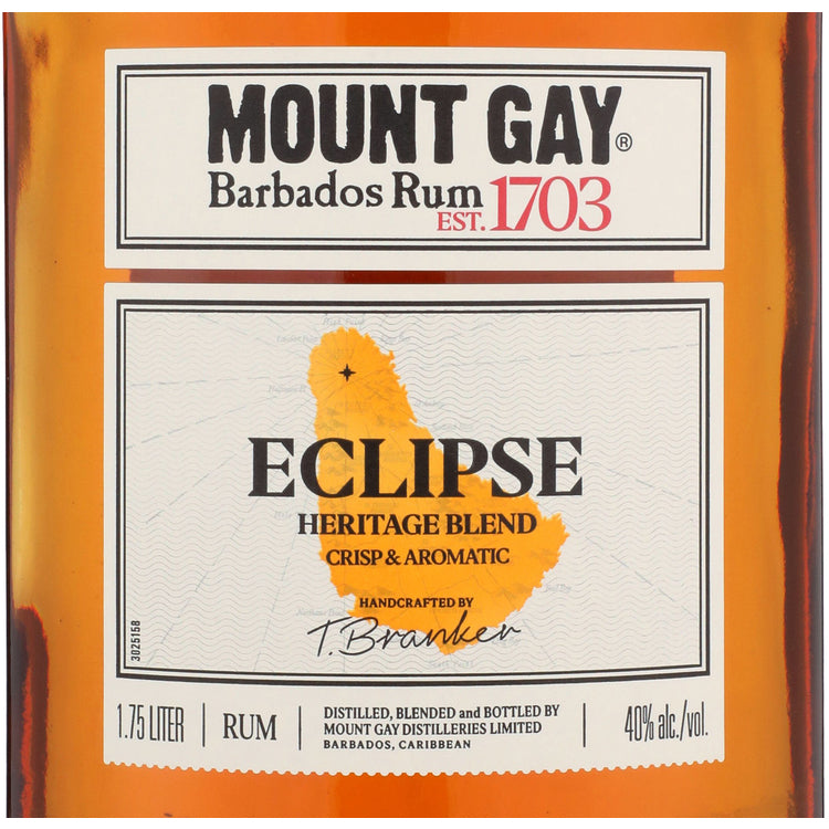 Mount Gay Gold Rum Eclipse Heritage Blend 80 - 750ML - Front Label