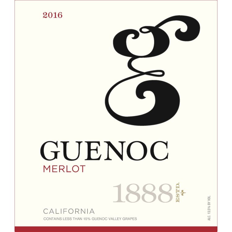 Guenoc Merlot California - 750ML - Front Label