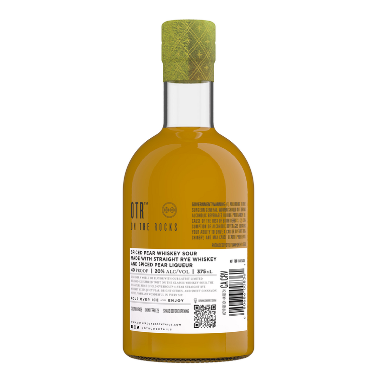 Otr-On The Rocks The Spiced Pear Whiskey Sour Made With Straight Rye W - 375ML - Back