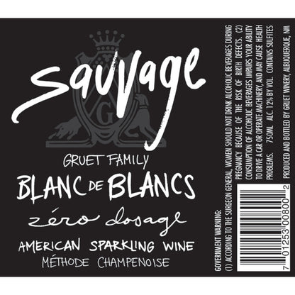 Gruet Blanc De Blancs Sauvage American - 750ML - Back Label