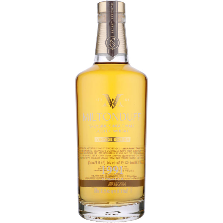 Miltonduff Single Malt Scotch Secret Speyside 1991 32 Yr 87.6 - 700ML - Front