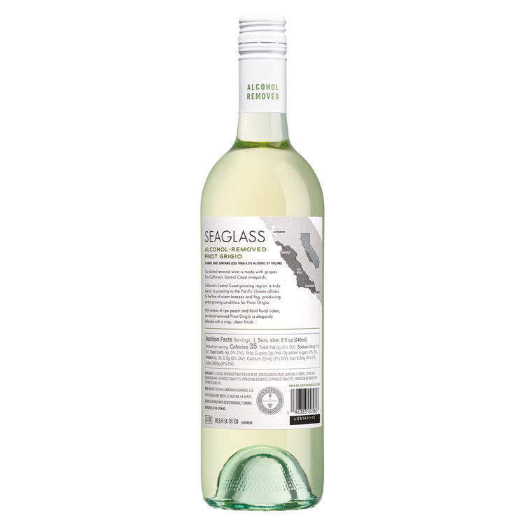 Seaglass Pinot Grigio Alcohol Removed Monterey County - 750ML - Back