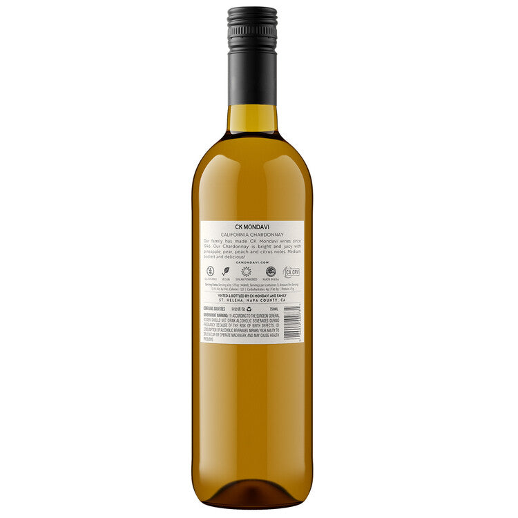 Ck Mondavi Chardonnay California - 750ML - Back