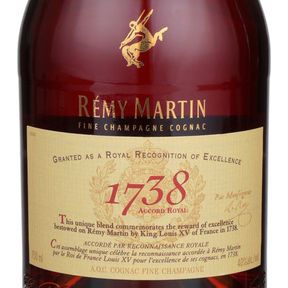 Remy Martin Fine Champagne Cognac 1738 Accord Royal 80 - 750ML - Front Label