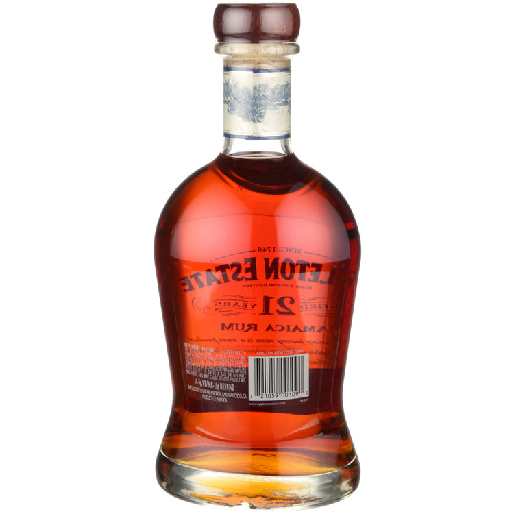 Appleton Estate Aged Rum 21 Yr 86 - 750ML - Back
