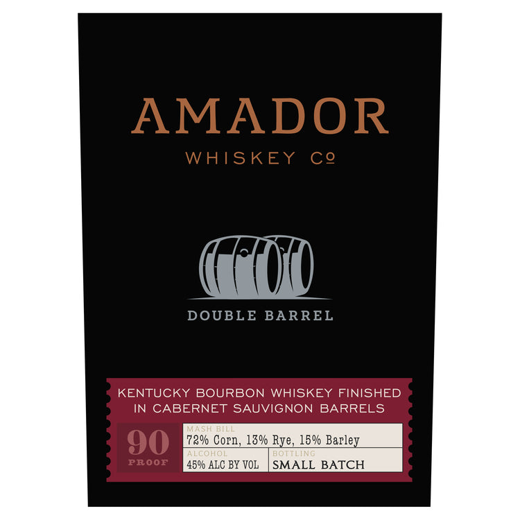 Amador Whiskey Co. Bourbon Double Barrel Cabernet Barrel Finished 90 - 750ML - Front Label