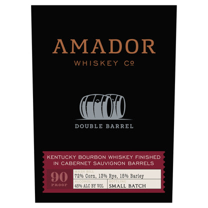 Amador Whiskey Co. Bourbon Double Barrel Cabernet Barrel Finished 90 - 750ML - Front Label