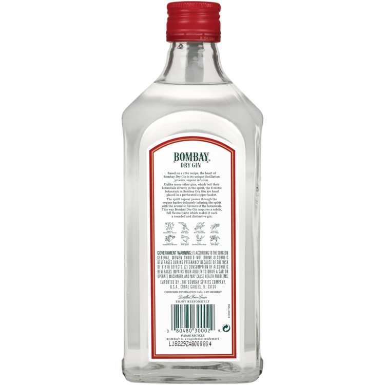 Bombay London Dry Gin 86 - 750ML - Back