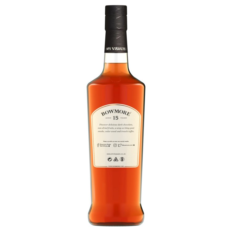 Bowmore Single Malt Scotch Darkest 15 Yr 86 - 750ML - Back