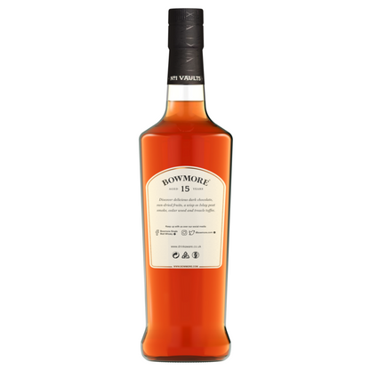Bowmore Single Malt Scotch Darkest 15 Yr 86 - 750ML - Back