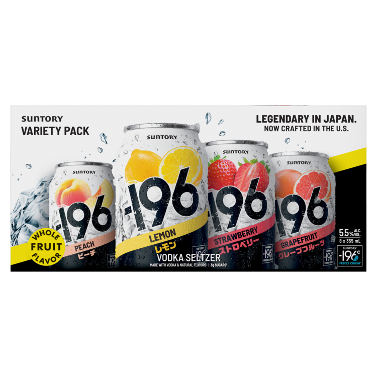 -196 Vodka Seltzer Combo 2 Each Strawberry 11, Lemon 2, Grapefruit 11 - 355ML (Case) - Back