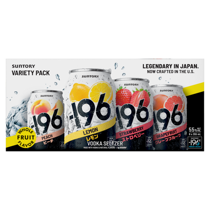 -196 Vodka Seltzer Combo 2 Each Strawberry 11, Lemon 2, Grapefruit 11 - 355ML (Case) - Back
