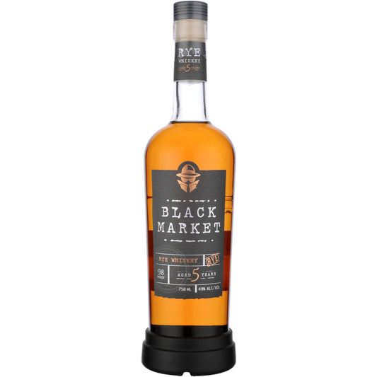 Black Market Spirits Rye Whiskey 5 Yr 98 - 750ML - Front