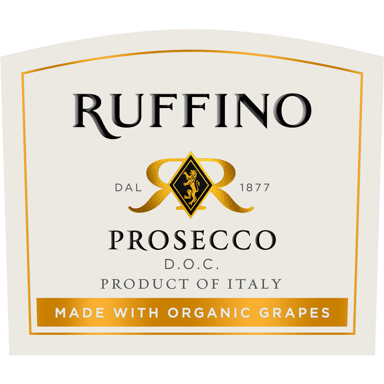 Ruffino Prosecco Brut Made With Organic Grapes - 750ML - Front Label