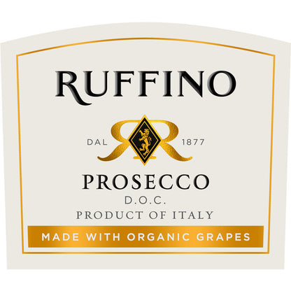 Ruffino Prosecco Brut Made With Organic Grapes - 750ML - Front Label