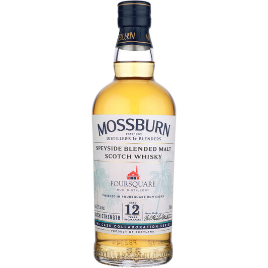 Mossburn Blended Malt Scotch Batch Strength Finished In Foursquare Rum - 750ML - Front