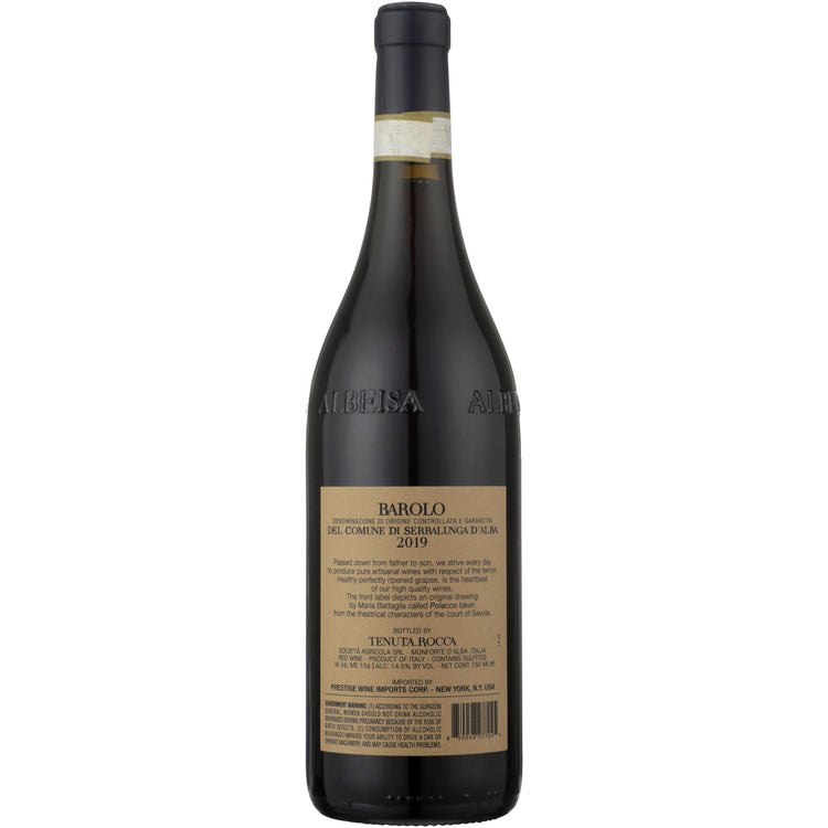 Tenuta Rocca Barolo Del Comune Di Serralunga D'Alba 2019 - 750ML - Back