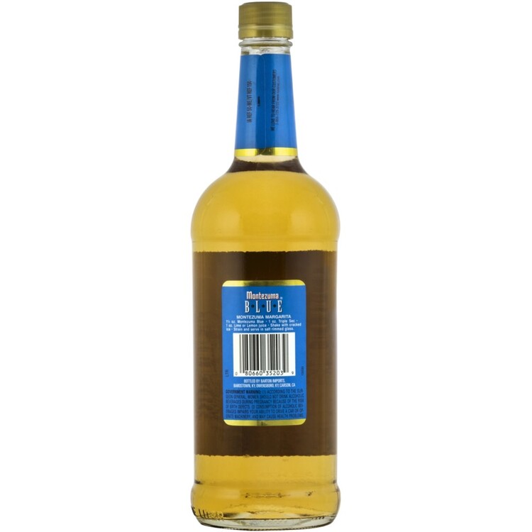 Montezuma Tequila & Liqueur Blend Blue 80 - 1.0L - Back