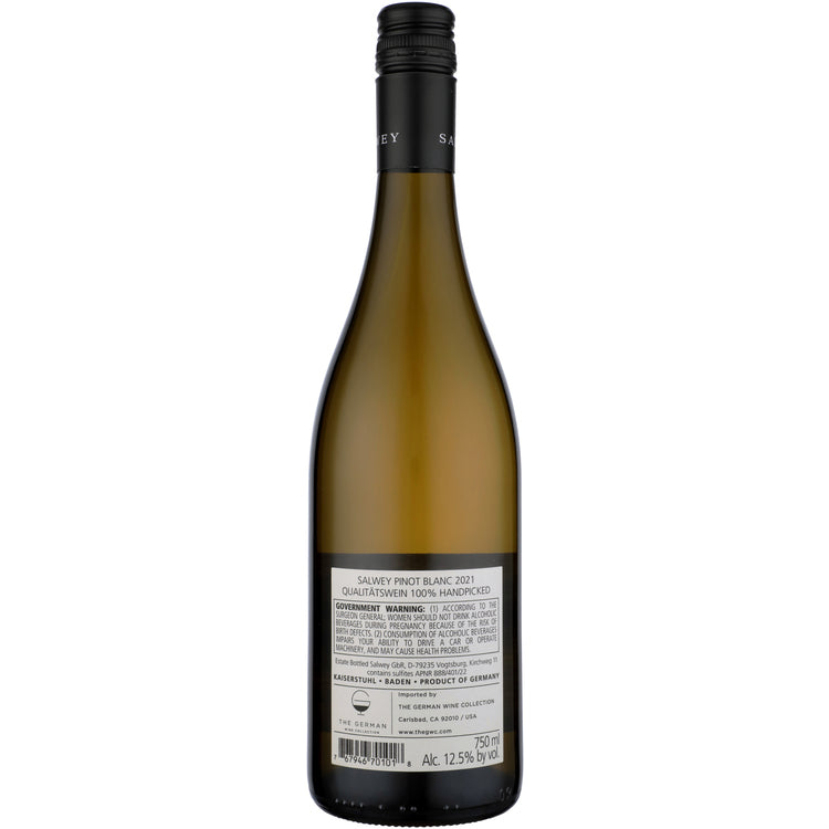 Salwey Pinot Blanc Kabinett Dry Estate Baden 2021 - 750ML - Back