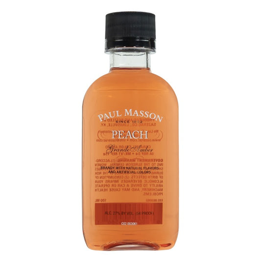 Paul Masson Peach Flavored Brandy Grande Amber 54 - 100ML - Front