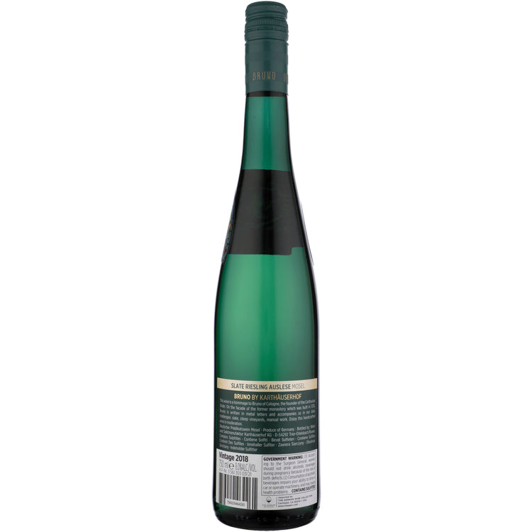 Bruno Riesling Slate Auslese Mosel 2018 - 750ML - Back