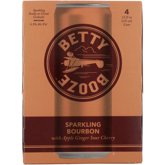 Betty Booze Sparkling Bourbon Apple Ginger Sour Cherry Cocktail - 355ML
