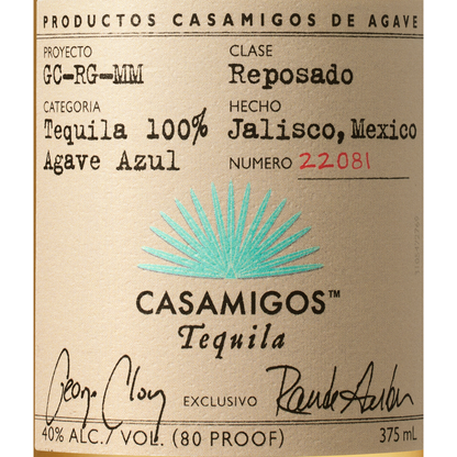 Casamigos Tequila Reposado 80 - 375ML - Front Label