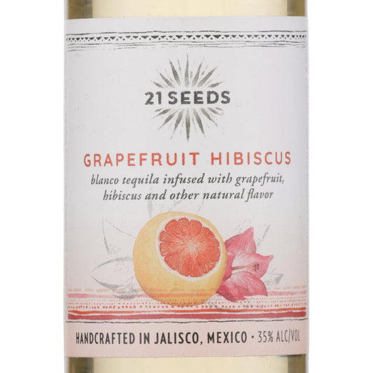 21 Seeds Grapefruit Hibiscus Infused Blanco Tequila 70 - 50ML - Front Label