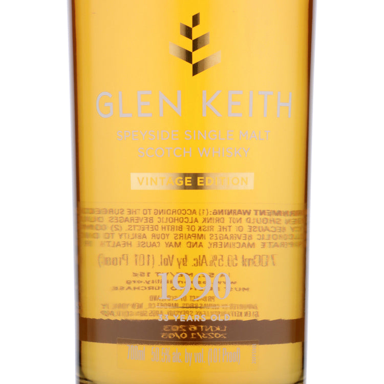 Glen Keith Single Malt Scotch Secret Speyside 33 Yr 101 - 700ML - Front Label