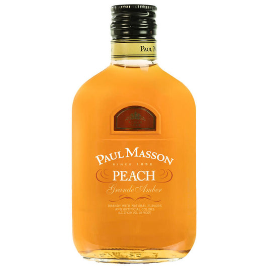 Paul Masson Peach Flavored Brandy Grande Amber 54 - 200ML - Front