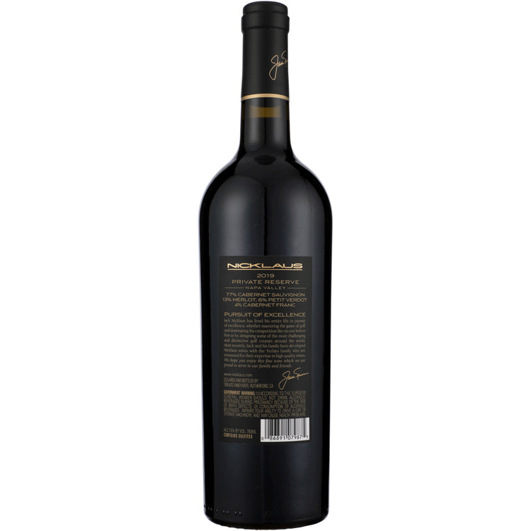Nicklaus Cabernet Sauvignon Private Reserve Napa Valley 2019 - 750ML - Back