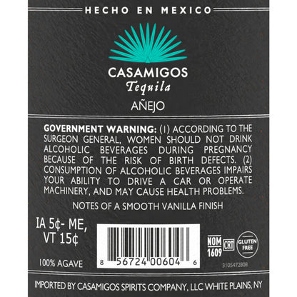 Casamigos Tequila Anejo 80 - 1.75L - Back Label