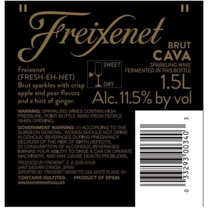 Freixenet Cava Brut Cordon Negro - 1.5L - Back Label