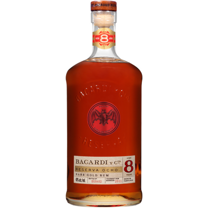 Bacardi Aged Rum Rare Gold Reserva Ocho 8 Yr 80 - 1.0L - Front