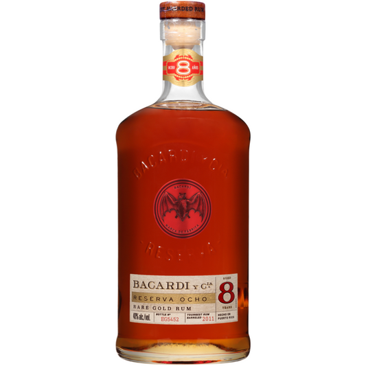 Bacardi Aged Rum Rare Gold Reserva Ocho 8 Yr 80 - 1.0L - Front