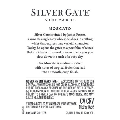 Silver Gate Vineyards Moscato California - 750ML - Back